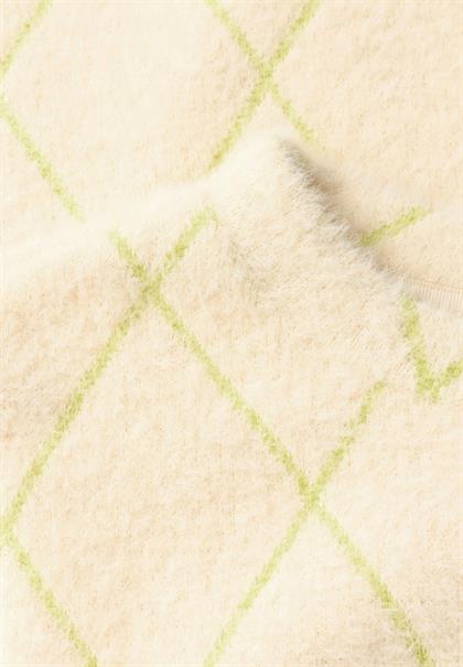 Kurzarm Shirt mit Rundhals und Karomuster pure beige
