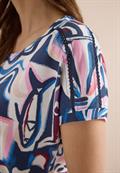 Kurzarm Shirt mit Spitzendetail universal blue