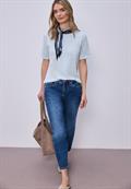 Kurzarm Shirt mit Strukturstreifen calm blue