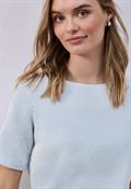 Kurzarm Shirt mit Strukturstreifen calm blue