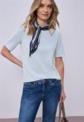 Kurzarm Shirt mit Strukturstreifen calm blue