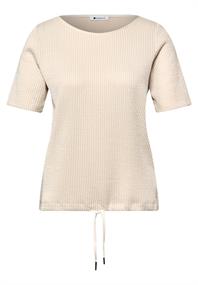 Kurzarm Shirt mit Strukturstreifen clay sand