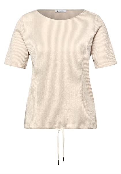 Kurzarm Shirt mit Strukturstreifen clay sand