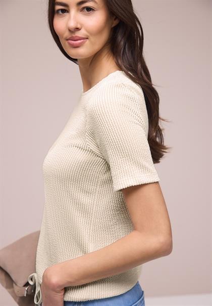Kurzarm Shirt mit Strukturstreifen clay sand
