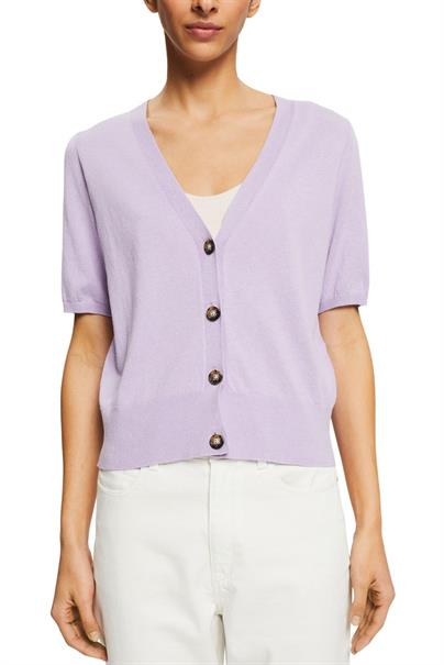 Kurzarm Strick-Cardigan lavender