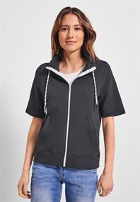 Kurzarm Sweatjacke carbon grey
