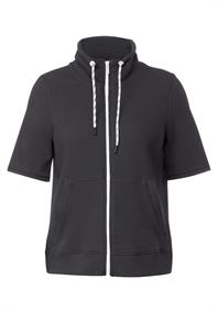 Kurzarm Sweatjacke carbon grey