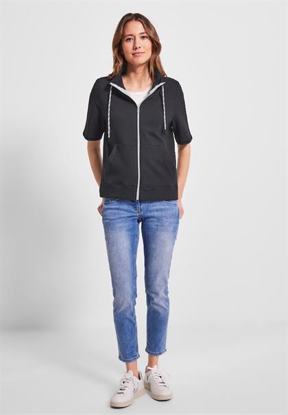 Kurzarm Sweatjacke carbon grey