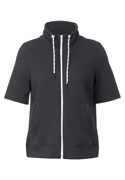 Kurzarm Sweatjacke carbon grey