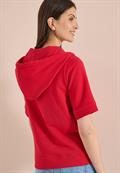 Kurzarm Sweatjacke mit Kapuze glazed apple red
