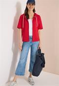 Kurzarm Sweatjacke mit Kapuze glazed apple red