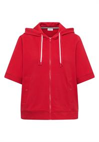 Kurzarm Sweatjacke mit Kapuze glazed apple red