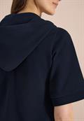 Kurzarm Sweatjacke mit Kapuze universal blue