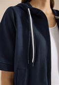 Kurzarm Sweatjacke mit Kapuze universal blue