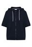 Kurzarm Sweatjacke mit Kapuze universal blue