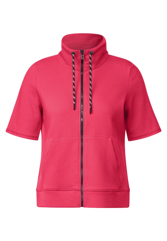 Cecil Damen Sweatshirt Kurzarm Sweatjacke strawberry red bequem online  kaufen bei