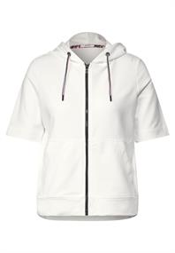 Kurzarm Sweatjacke vanilla white