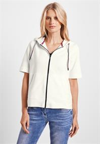 Kurzarm Sweatjacke vanilla white