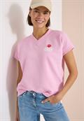 Kurzarm Sweatshirt mit Backprint light blush rose