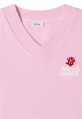 Kurzarm Sweatshirt mit Backprint light blush rose