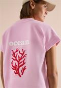 Kurzarm Sweatshirt mit Backprint light blush rose
