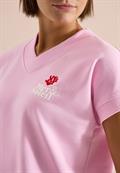 Kurzarm Sweatshirt mit Backprint light blush rose