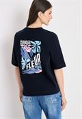 Kurzarm Sweatshirt mit Backprint universal blue