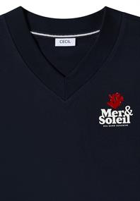 Kurzarm Sweatshirt mit Backprint universal blue