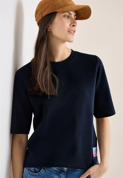 Kurzarm Sweatshirt mit Backprint universal blue