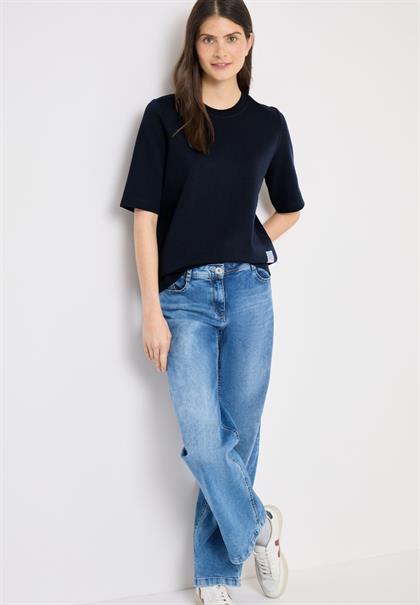 Kurzarm Sweatshirt mit Backprint universal blue