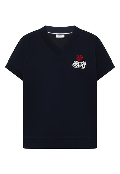 Kurzarm Sweatshirt mit Backprint universal blue