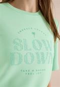 Kurzarm Sweatshirt mit Wording juicy lime