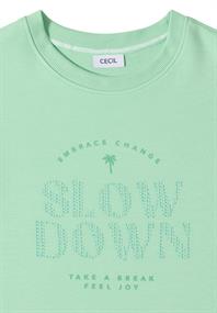 Kurzarm Sweatshirt mit Wording juicy lime