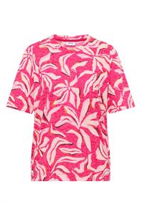 Kurzarm T-Shirt im Ausbrenner-Look beetroot pink