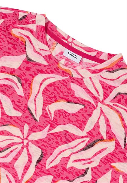 Kurzarm T-Shirt im Ausbrenner-Look beetroot pink