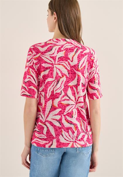 Kurzarm T-Shirt im Ausbrenner-Look beetroot pink