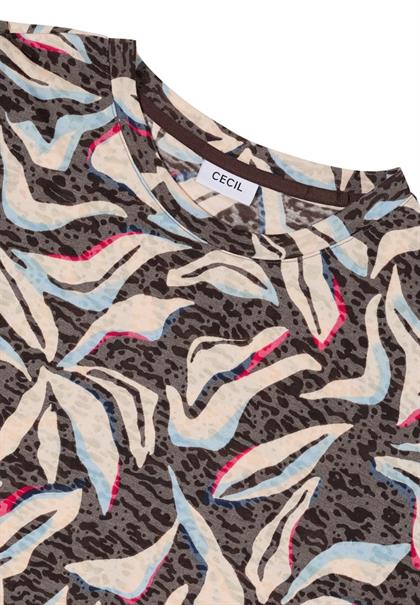 Kurzarm T-Shirt im Ausbrenner-Look macchiato brown