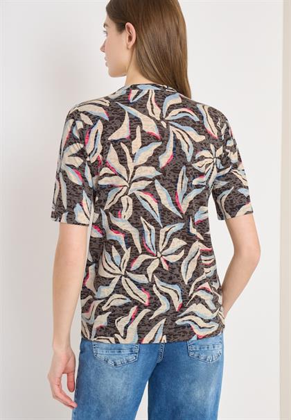 Kurzarm T-Shirt im Ausbrenner-Look macchiato brown