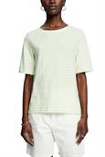 Kurzarm T-Shirt Leinen-Mix citrus green