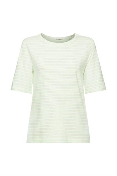Kurzarm T-Shirt Leinen-Mix citrus green
