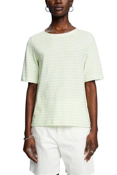 Kurzarm T-Shirt Leinen-Mix citrus green