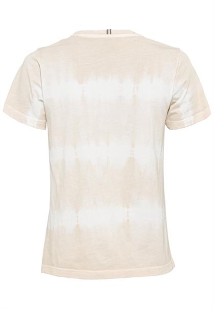 Kurzarm T-Shirt mit Batikstreifen biscuit