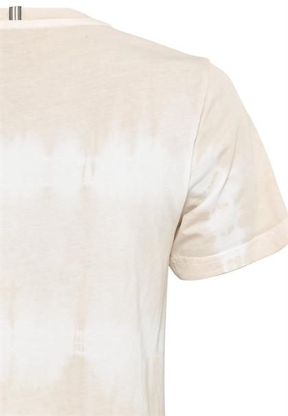 Kurzarm T-Shirt mit Batikstreifen biscuit