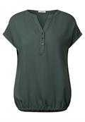 Kurzarmbluse in Unifarbe dark balmy khaki