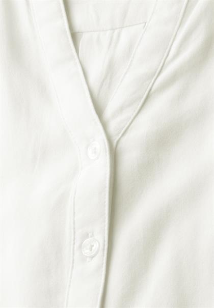 Kurzarmbluse in Unifarbe vanilla white