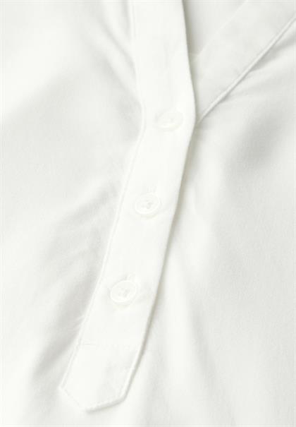 Kurzarmbluse in Unifarbe vanilla white