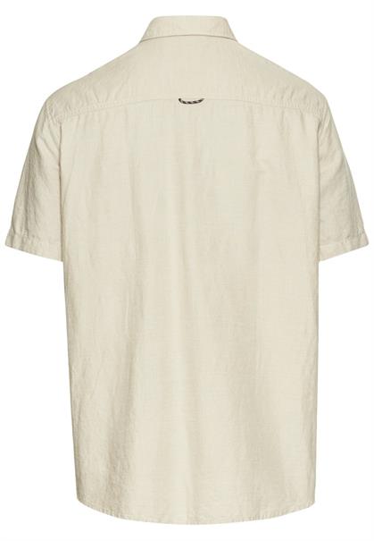 Kurzarmhemd aus einem Baumwoll-Leinenmix beige