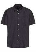 Kurzarmhemd aus einem Baumwoll-Leinenmix dark navy