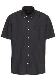 Kurzarmhemd aus einem Baumwoll-Leinenmix dark navy