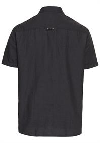 Kurzarmhemd aus einem Baumwoll-Leinenmix dark navy